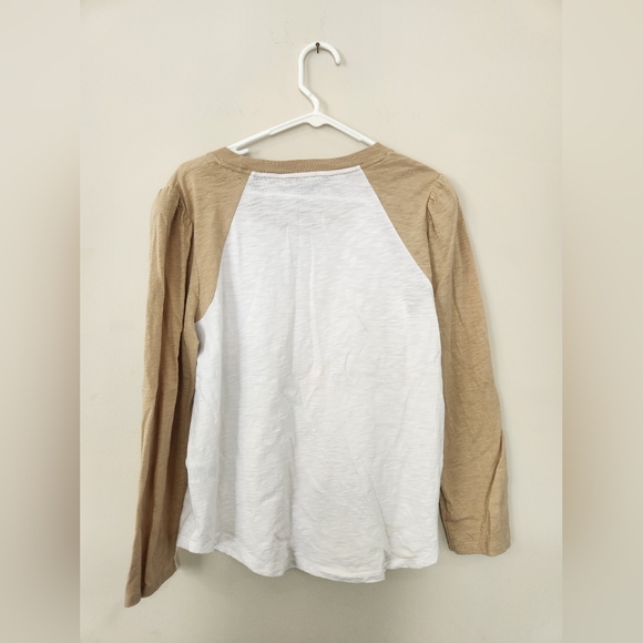 Veronia beard Mason Baseball Tee In Stone Khaki white size large - Picture 3 of 5